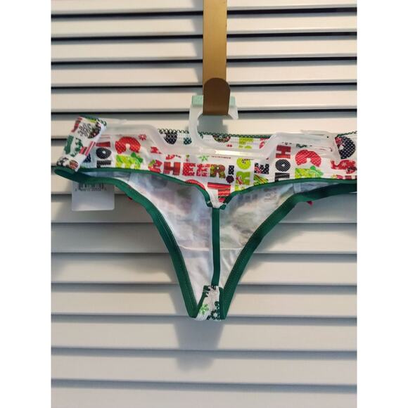 Back Talk Christmas theme ornament text words g-string thong women's sz 5 Small - Picture 3 of 4